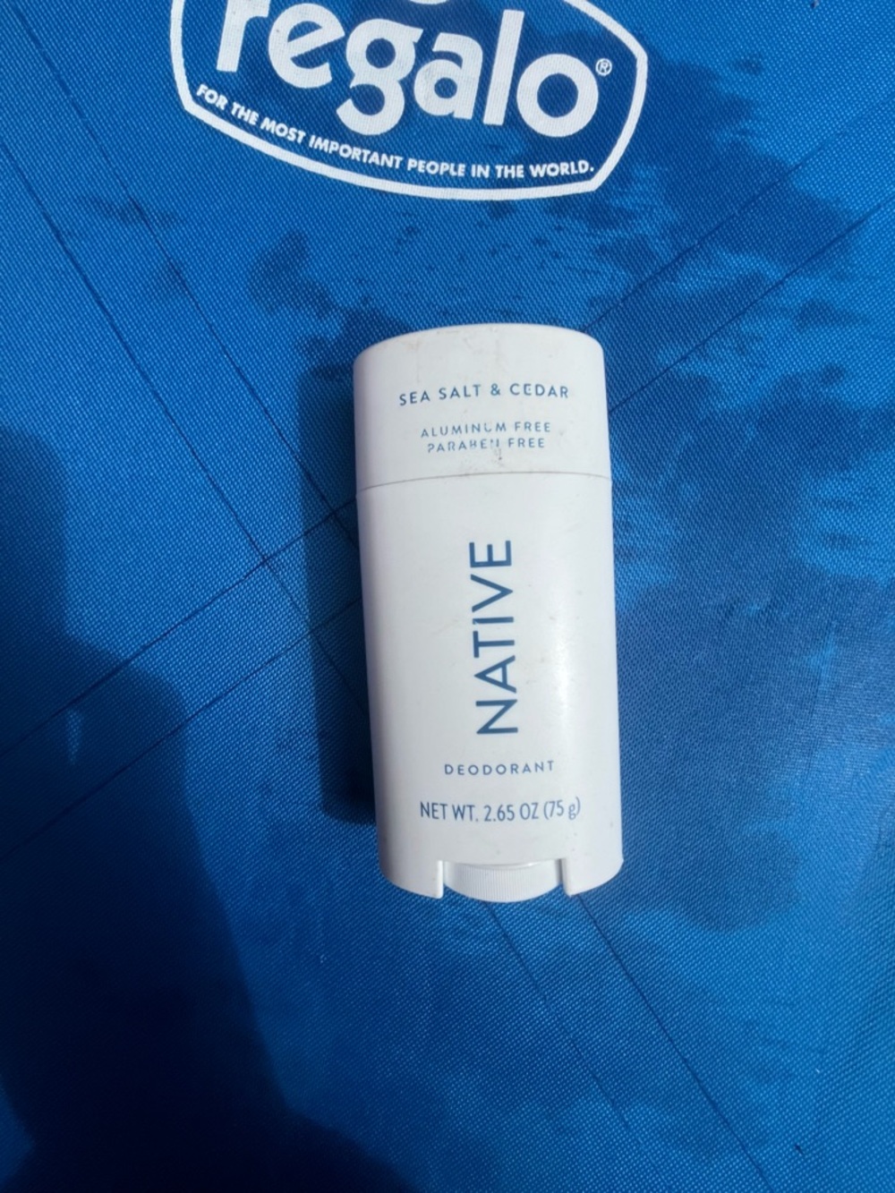 Native Sea Salt & Cedar Deodorant — White with Blue Text